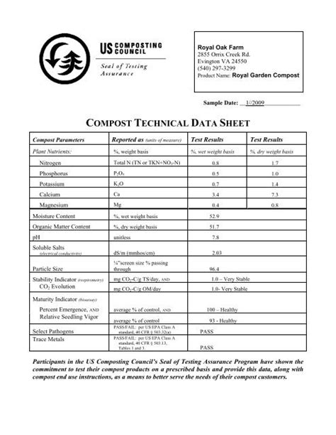 uscc sta seal of testing assurance|Compost Technical Data Sheet .